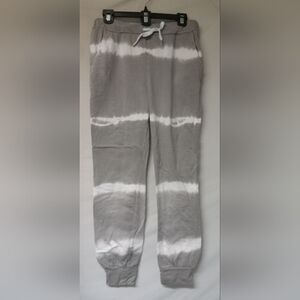 Gray and White Tie-Dye Joggers Made In Italy